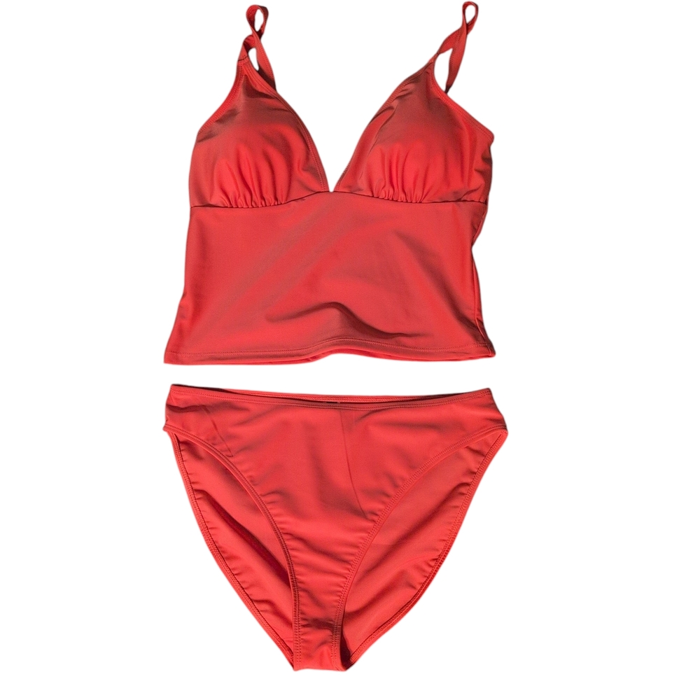 Nwt Tahari Women's Red Bikini Set 2 Piece Raspberry Flex Cups UPF Stretch Large